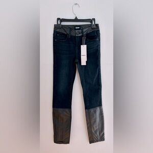 Kids Hudson Dark Denim Jeans with Leather Accents